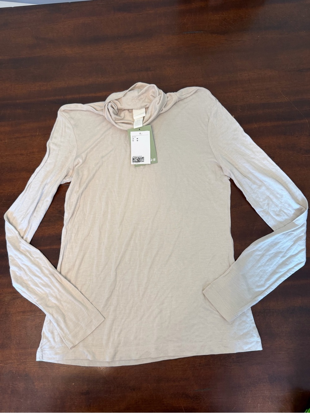 H&M Light Beige Long Sleeve Turtleneck Top